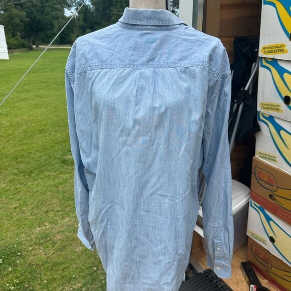 LL Bean Light Blue Denim Button-Up Shirt - Picture 5 of 5